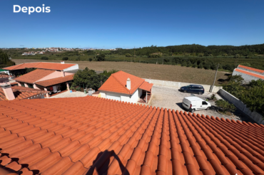 fotografias de telhados depois de serem limpos