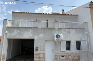 Fotografia de fachadas em capoto antes da lavagem