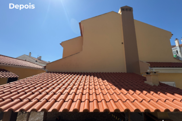 telhado em telha ceramica depois de ser limpo