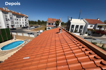 telhado de telha ceramica depois de ser limpo