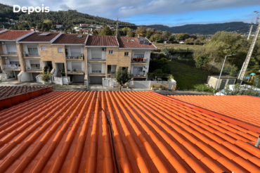 telhado depois de ser lavado