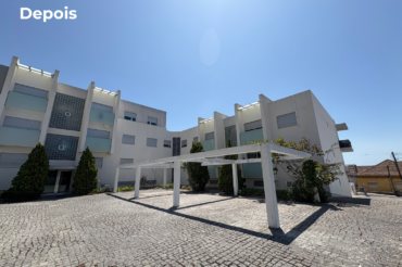 Fotografia de fachadas em reboco pintado depois de ser lavada