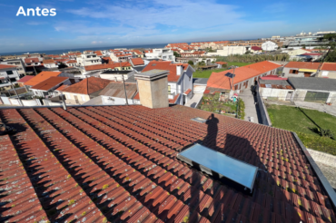 telhado antes de ser lavado no porto