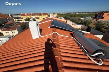 Fotografia de telhado depois de ser lavado