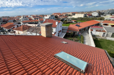 telhado depois de ser lavado no porto