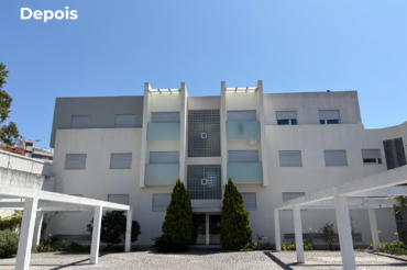 Fotografia de fachadas em reboco pintado depois de ser lavada